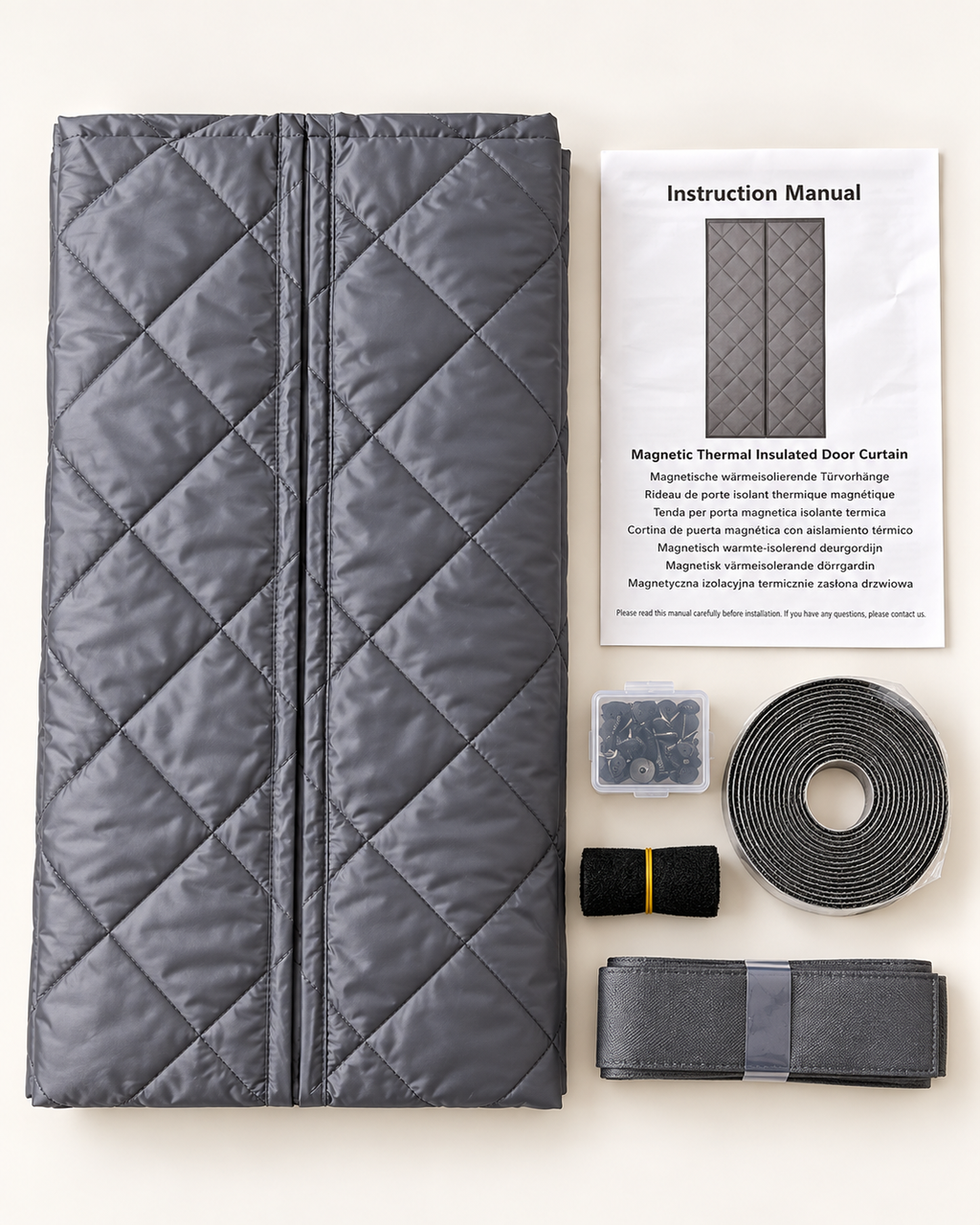 Kit AVENELYA avec rideau thermique et accessoires de fixation